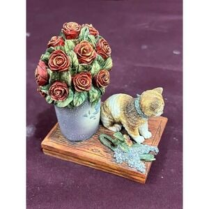 Sweet Thoughts Cat & Rose Figurine